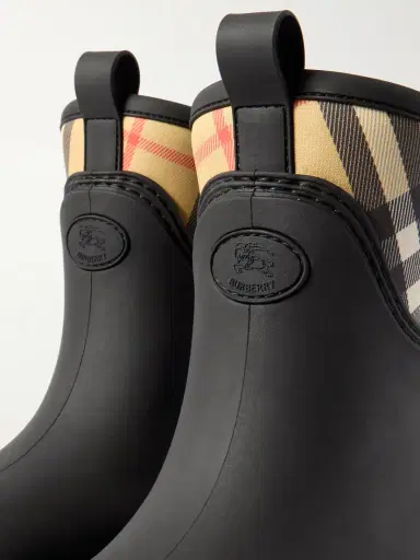 Burberry Checked Nylon-paneled Rubber Ankle Boots | Thumbnail 4 Burberry Checked Nylon-paneled Rubber Ankle Boots | Thumbnail 4