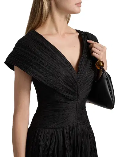 SIMKHAI Women's Avarie Ruched Minidress - Black | Thumbnail 6