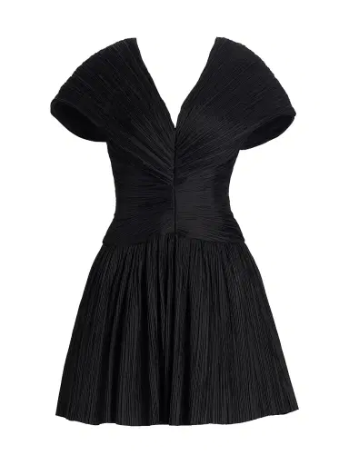 SIMKHAI Women's Avarie Ruched Minidress - Black | Thumbnail 1