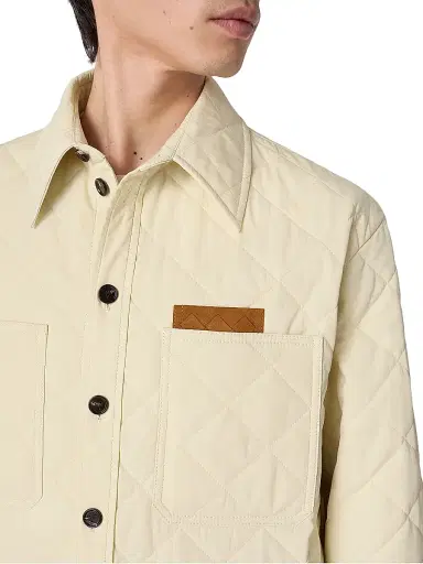 Bottega Veneta Men's Quilted Cotton-Blend Shirt Jacket - Sea Salt - Size 44 | Thumbnail 4 Bottega Veneta Men's Quilted Cotton-Blend Shirt Jacket - Sea Salt - Size 44 | Thumbnail 4