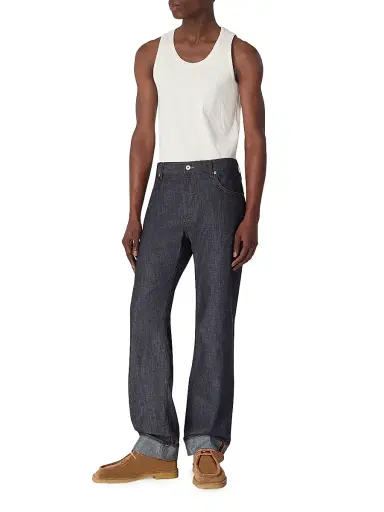 Bottega Veneta Men's Cuffed Wide-Leg Jeans - Indigo - Size 36 | Thumbnail 2 Bottega Veneta Men's Cuffed Wide-Leg Jeans - Indigo - Size 36 | Thumbnail 2