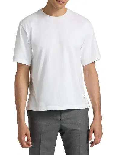 Thom Browne Men's RWB Trim Oversized Cotton Crewneck T-Shirt | Thumbnail 3 Thom Browne Men's RWB Trim Oversized Cotton Crewneck T-Shirt | Thumbnail 3