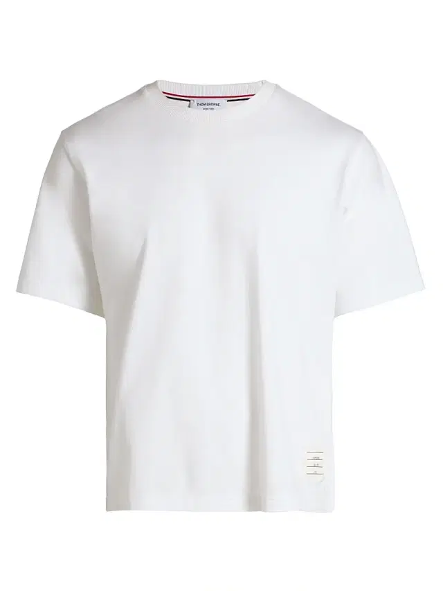 Men's RWB Trim Oversized Cotton Crewneck T-Shirt - White