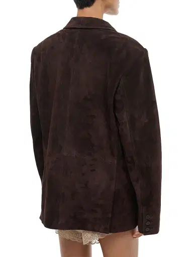 Staud Women's Natalie Suede Oversized Jacket - Espresso | Thumbnail 4