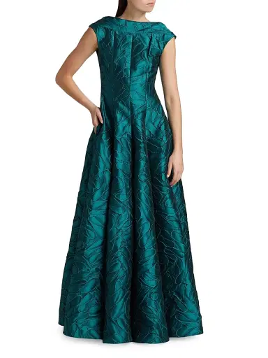 Talbot Runhof Women's Jacquard A-Line Gown - Dragonfly | Thumbnail 3 Talbot Runhof Women's Jacquard A-Line Gown - Dragonfly | Thumbnail 3