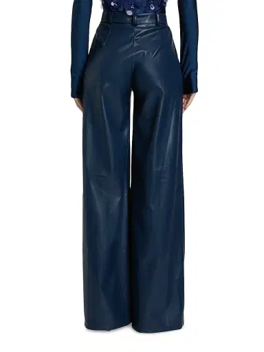 Mariandree Gaitan Women's Identity Giulia Faux Leather High-Rise Pants - Blue - Size Small | Thumbnail 5 Mariandree Gaitan Women's Identity Giulia Faux Leather High-Rise Pants - Blue - Size Small | Thumbnail 5