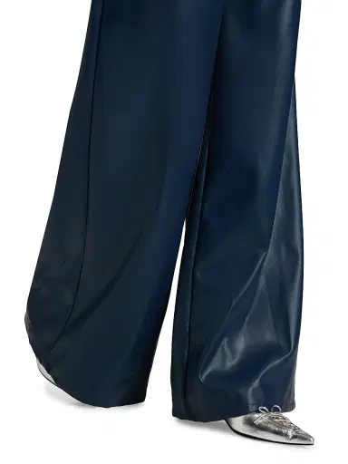 Mariandree Gaitan Women's Identity Giulia Faux Leather High-Rise Pants - Blue - Size Small | Thumbnail 6 Mariandree Gaitan Women's Identity Giulia Faux Leather High-Rise Pants - Blue - Size Small | Thumbnail 6