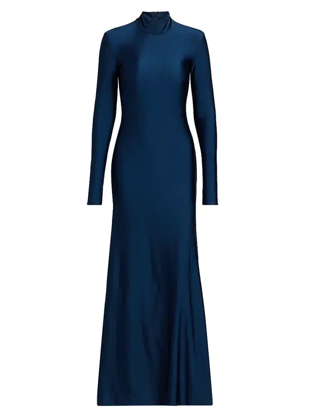 Mariandree Gaitan Women's Identity Mariel Turtleneck Maxi Dress - Navy - Size Medium