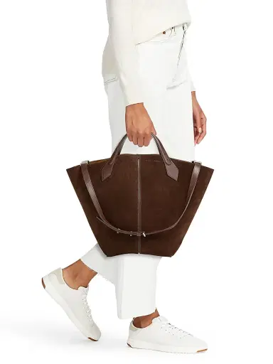 Proenza Schouler Women's Chelsea Soft Suede Large Tote - Chocolate | Thumbnail 3 Proenza Schouler Women's Chelsea Soft Suede Large Tote - Chocolate | Thumbnail 3