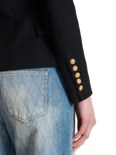 Balmain Women's Wool Double-Breasted Jacket - Noir | Thumbnail 6 Balmain Women's Wool Double-Breasted Jacket - Noir | Thumbnail 6
