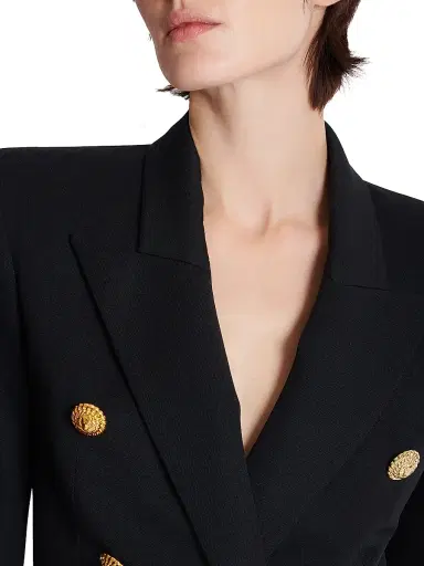 Balmain Women's Wool Double-Breasted Jacket - Noir | Thumbnail 7 Balmain Women's Wool Double-Breasted Jacket - Noir | Thumbnail 7