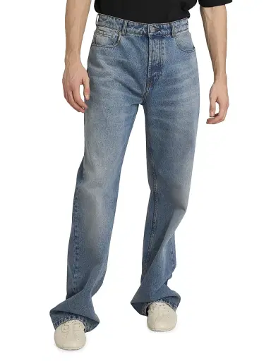 AMI PARIS Men's Oversized Five-Pocket Jeans - Bleu Used | Thumbnail 3
