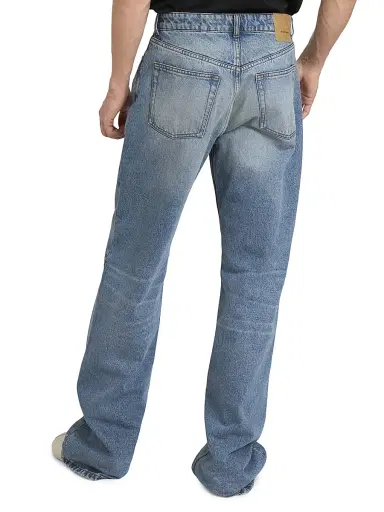 AMI PARIS Men's Oversized Five-Pocket Jeans - Bleu Used | Thumbnail 5