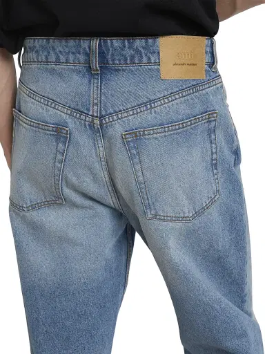 AMI PARIS Men's Oversized Five-Pocket Jeans - Bleu Used | Thumbnail 6