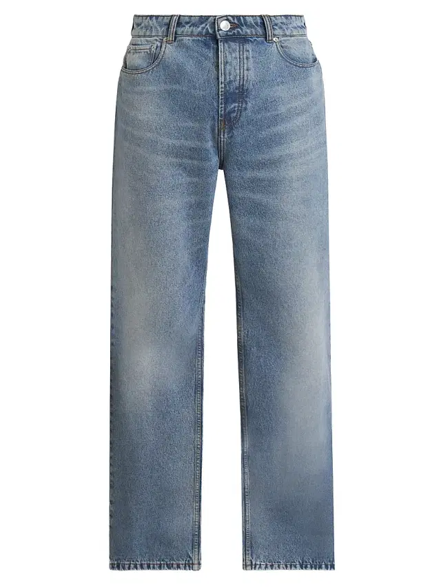 AMI PARIS Men's Oversized Five-Pocket Jeans - Bleu Used