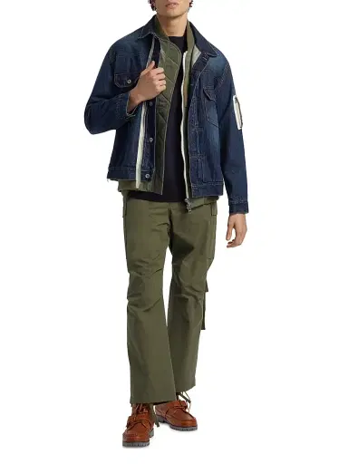Sacai Men's Denim x Nylon Twill Jacket - Blue - Size Large | Thumbnail 2 Sacai Men's Denim x Nylon Twill Jacket - Blue - Size Large | Thumbnail 2