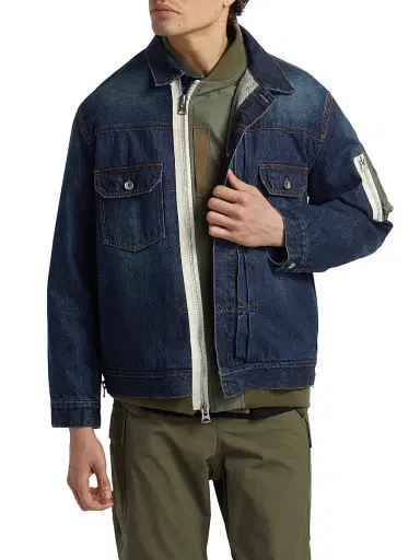 Sacai Men's Denim x Nylon Twill Jacket - Blue - Size Large | Thumbnail 3 Sacai Men's Denim x Nylon Twill Jacket - Blue - Size Large | Thumbnail 3