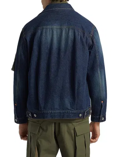 Sacai Men's Denim x Nylon Twill Jacket - Blue - Size Large | Thumbnail 5 Sacai Men's Denim x Nylon Twill Jacket - Blue - Size Large | Thumbnail 5