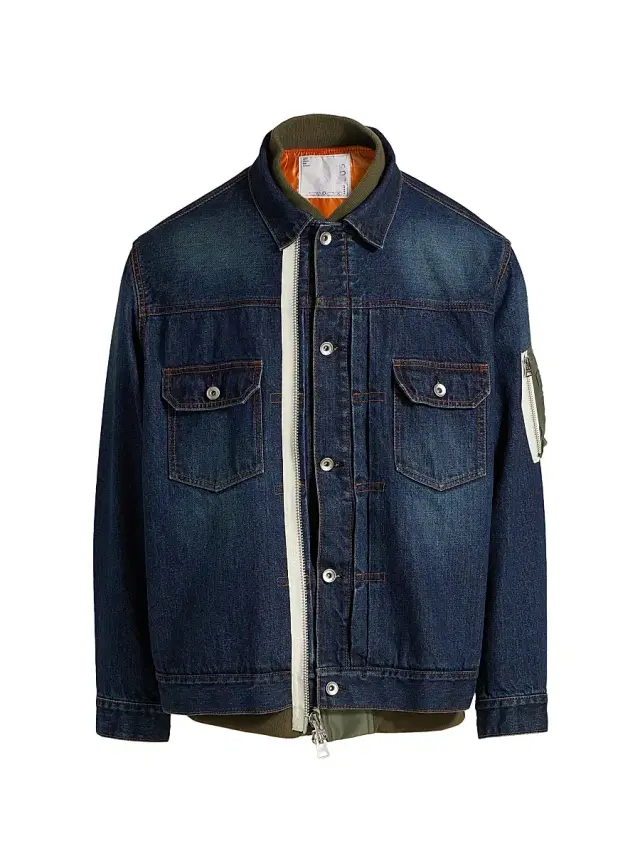 Men's Denim x Nylon Twill Jacket - Blue