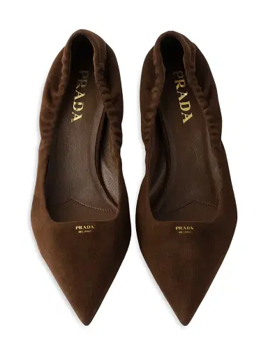 Prada Women's Suede 55MM Pumps - Dark Brown | Thumbnail 2 Prada Women's Suede 55MM Pumps - Dark Brown | Thumbnail 2