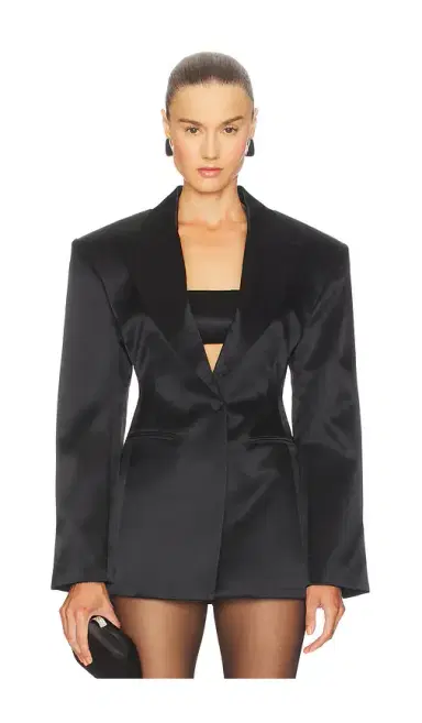Courtney Zheng Silk Wool Satin Blazer | Thumbnail 2 Courtney Zheng Silk Wool Satin Blazer | Thumbnail 2
