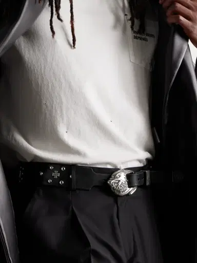 Enfants Riches Déprimés 4.5cm Eagle Petit Iron Cross Studded Leather Belt - Men | Thumbnail 2
