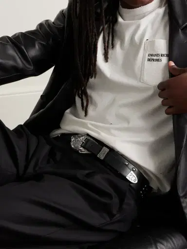Enfants Riches Déprimés 4.5cm Eagle Petit Iron Cross Studded Leather Belt - Men | Thumbnail 3