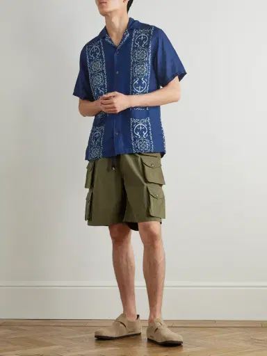 KAPITAL Camp-Collar Printed Linen Shirt - Men | Thumbnail 2 KAPITAL Camp-Collar Printed Linen Shirt - Men | Thumbnail 2