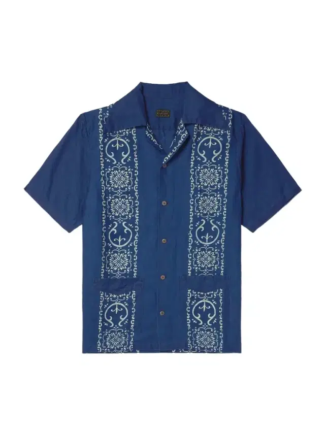 KAPITAL Camp-Collar Printed Linen Shirt - Men