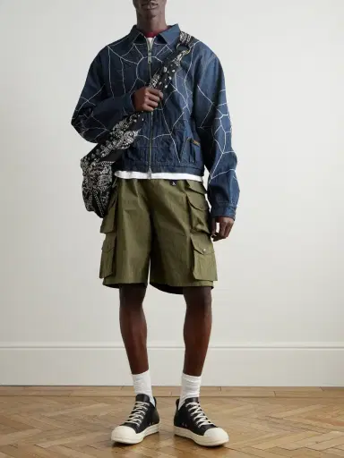KAPITAL Cotton and Nylon-Blend Ripstop Drawstring Cargo Shorts - Men | Thumbnail 2 KAPITAL Cotton and Nylon-Blend Ripstop Drawstring Cargo Shorts - Men | Thumbnail 2