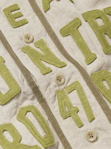 KAPITAL Great Kountry Grosgrain- and Felt-Trimmed Logo-Appliquéd Linen Shirt - Men | Thumbnail 4 KAPITAL Great Kountry Grosgrain- and Felt-Trimmed Logo-Appliquéd Linen Shirt - Men | Thumbnail 4