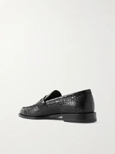 Manolo Blahnik Perry Croc-Effect Leather Loafers - Men | Thumbnail 4