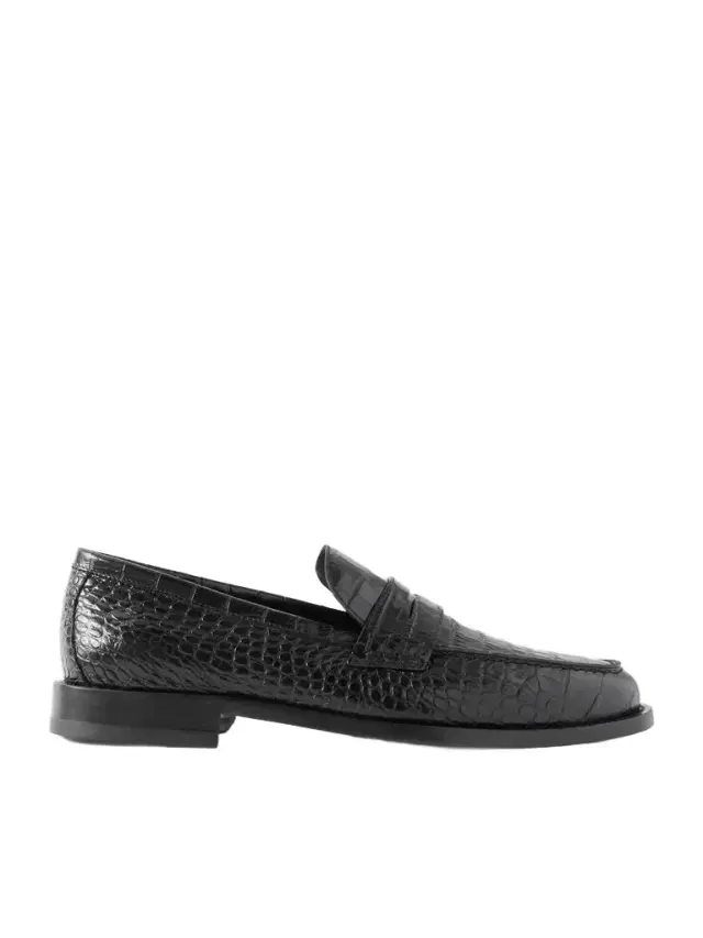 Perry Croc-Effect Leather Loafers - Men