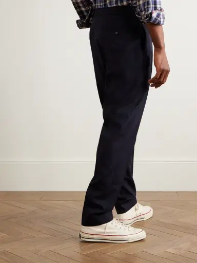 OFFICINE GÉNÉRALE Drew Tapered Pleated Virgin Wool-Crepe Trousers - Men | Thumbnail 4