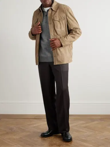 Canali Basketweave Jacquard-Knitted Wool Half-Zip Polo Shirt - Men | Thumbnail 3 Canali Basketweave Jacquard-Knitted Wool Half-Zip Polo Shirt - Men | Thumbnail 3
