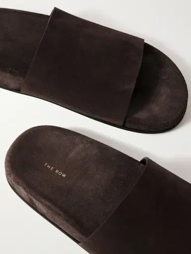 The Row Hugh Suede Slides | Thumbnail 4