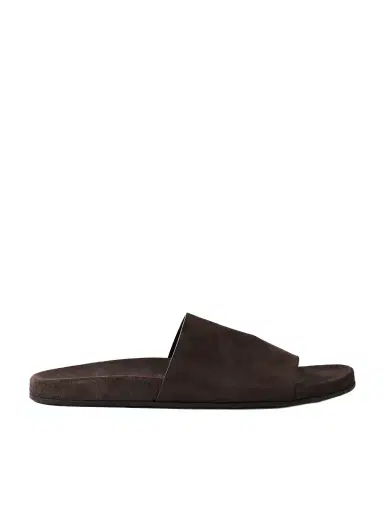 The Row Hugh Suede Slides | Thumbnail 1