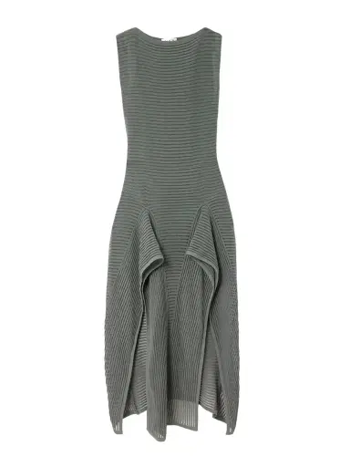 Alaïa Ruffled Ribbed Open-knit Cotton-blend Midi Dress | Thumbnail 1