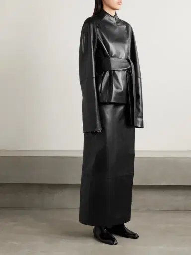 Khaite Quinn Wrap-effect Leather Maxi Skirt | Thumbnail 2
