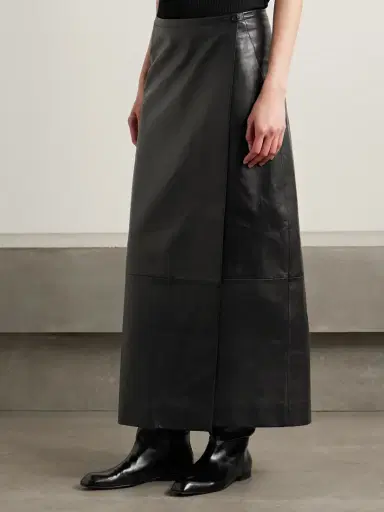 Khaite Quinn Wrap-effect Leather Maxi Skirt | Thumbnail 3