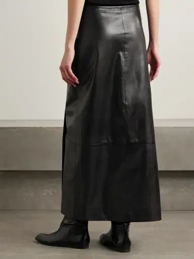 Khaite Quinn Wrap-effect Leather Maxi Skirt | Thumbnail 4
