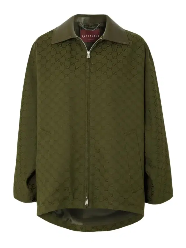 Leather-trimmed Cotton-blend Canvas-jacquard Jacket