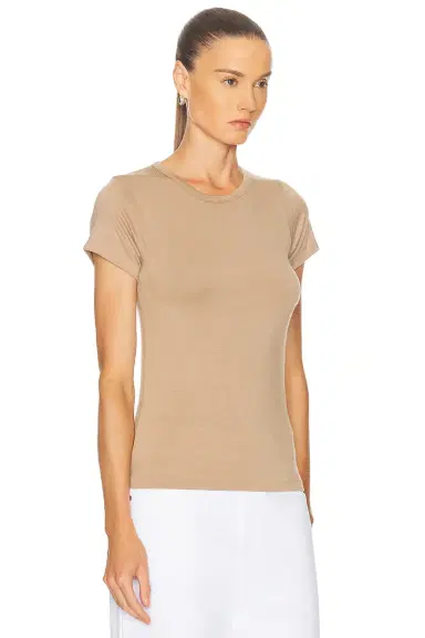ÉTERNE Fitted Crewneck Short Sleeve T-Shirt | Thumbnail 2