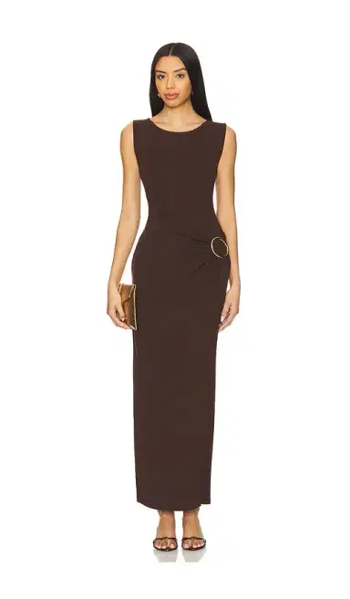 4th & Reckless Nia Jersey Knit Gold Buckle Dress | Thumbnail 1