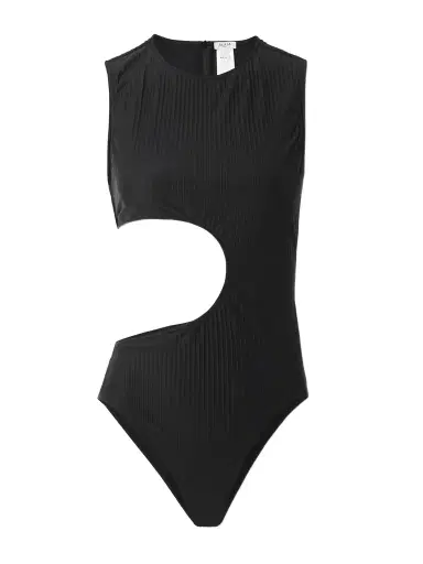 Alaïa Cutout Ribbed Swimsuit | Thumbnail 1 Alaïa Cutout Ribbed Swimsuit | Thumbnail 1