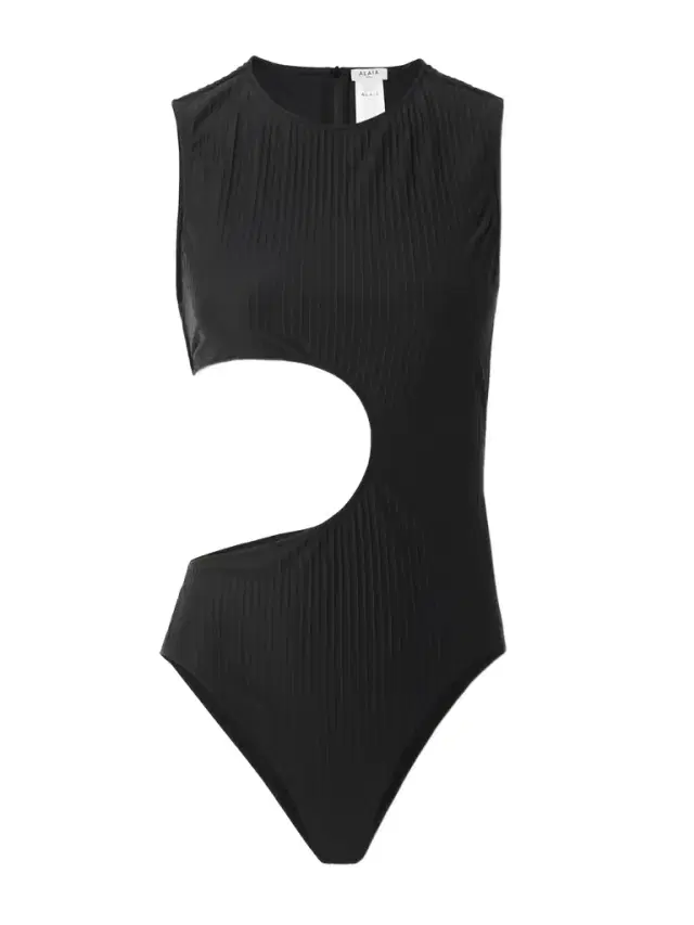 Alaïa Cutout Ribbed Swimsuit