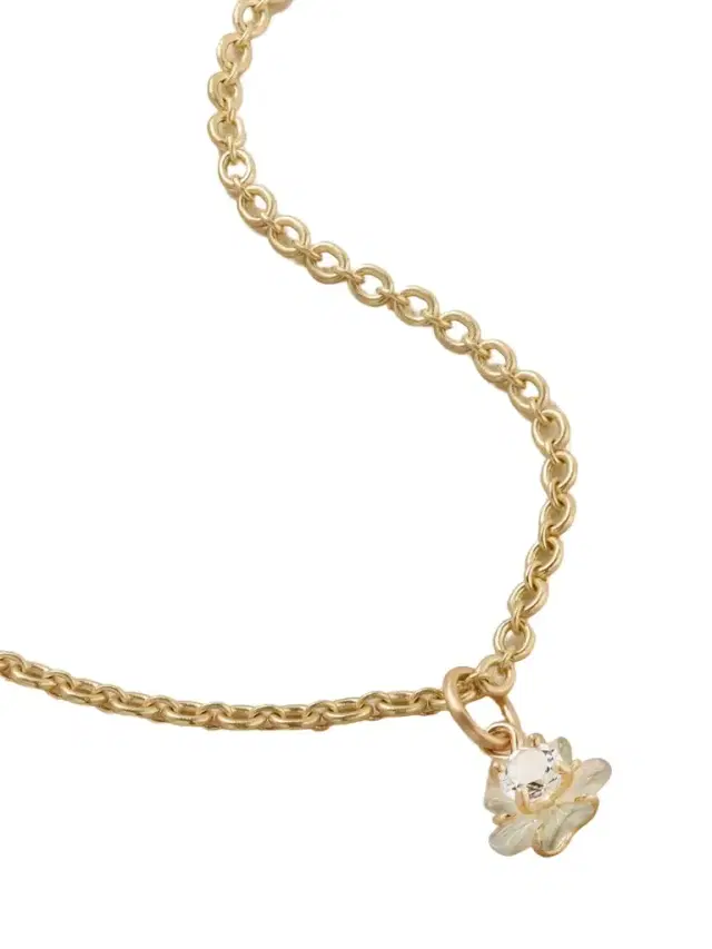 Irene Neuwirth Tropical Flower 18-karat Gold Aquamarine Necklace