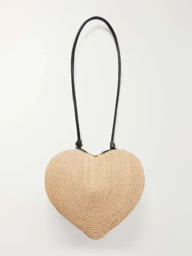 Alaïa Le Coeur Leather-trimmed Raffia Shoulder Bag | Thumbnail 3 Alaïa Le Coeur Leather-trimmed Raffia Shoulder Bag | Thumbnail 3