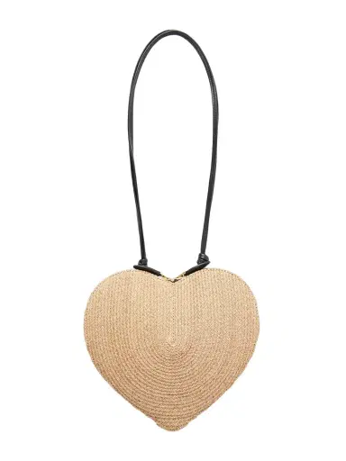 Alaïa Le Coeur Leather-trimmed Raffia Shoulder Bag | Thumbnail 1 Alaïa Le Coeur Leather-trimmed Raffia Shoulder Bag | Thumbnail 1