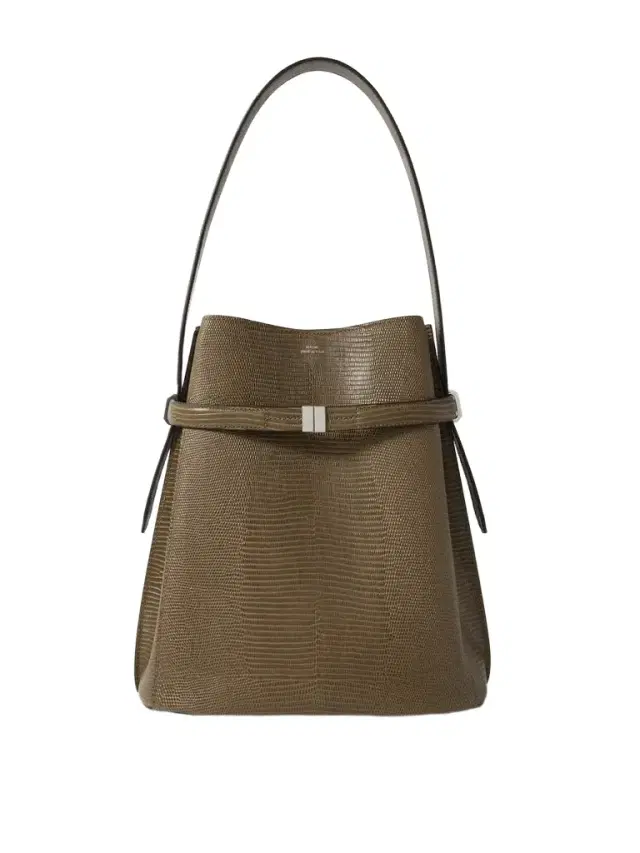 Belted Lizard-effect Leather Tote